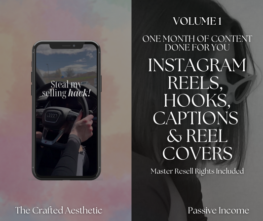 Vol 1. Instagram Reels, Hooks, Captions & Reel Covers