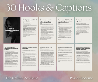 Vol 1. Instagram Reels, Hooks, Captions & Reel Covers
